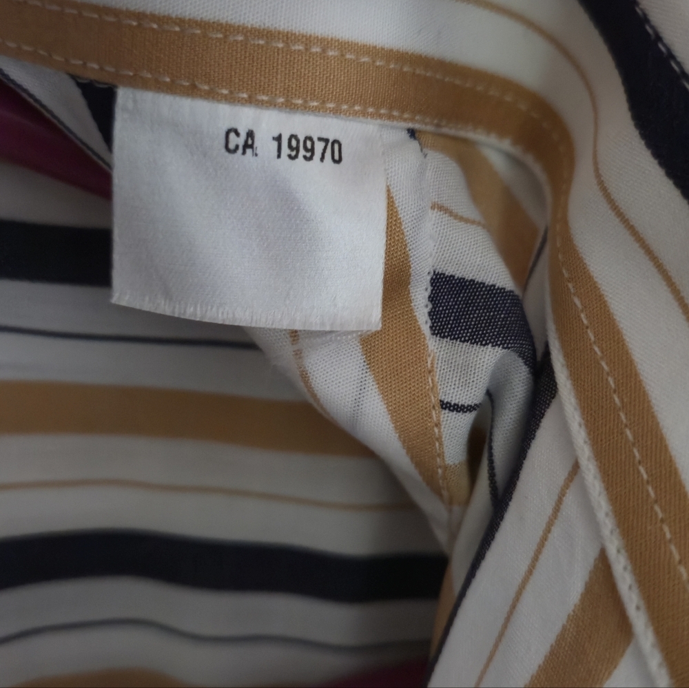 Ingram XXL Men Striped Button Up Shirt Made In Italy Cotton Multicolour Stripe - Picture 4 of 11